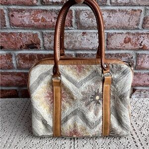 The Elephant Walk Vintage Floral Kilim Tapestry Floral Handbag Purse Bag